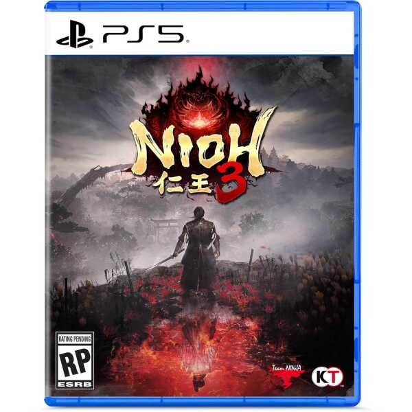 Nioh 3 PS5 game cover with dark, atmospheric artwork and a warrior silhouette.