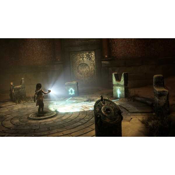 In-game scene from Resonance: A Plague Tale Legacy with characters and mystical symbols.