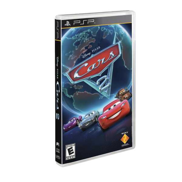 Cars 2 PSP game cover featuring Lightning McQueen and friends.
