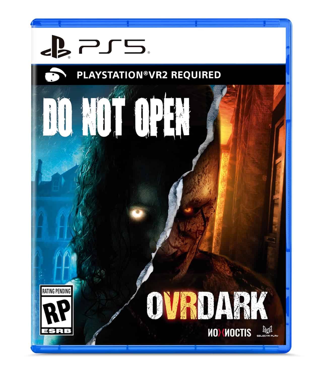 Do Not Open & OVRDARK horror game cover for PS5 with dark, eerie imagery.