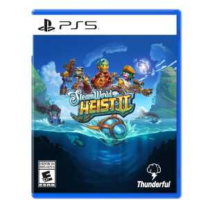 SteamWorld Heist II game cover for PlayStation 5, featuring steampunk characters on a vibrant ocean.