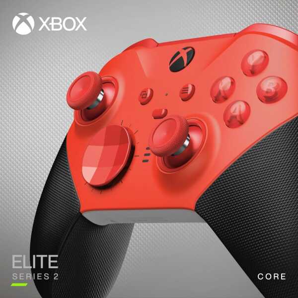Red Xbox Elite Series 2 Core Wireless Controller for Xbox Series X.