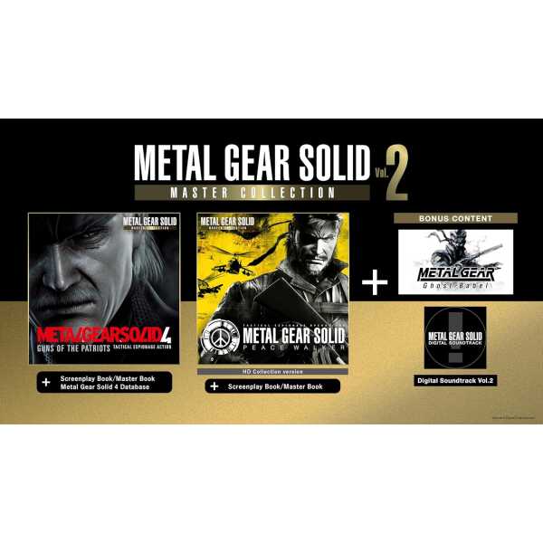 Metal Gear Solid Vol. 2 game collection with bonus content and soundtrack.