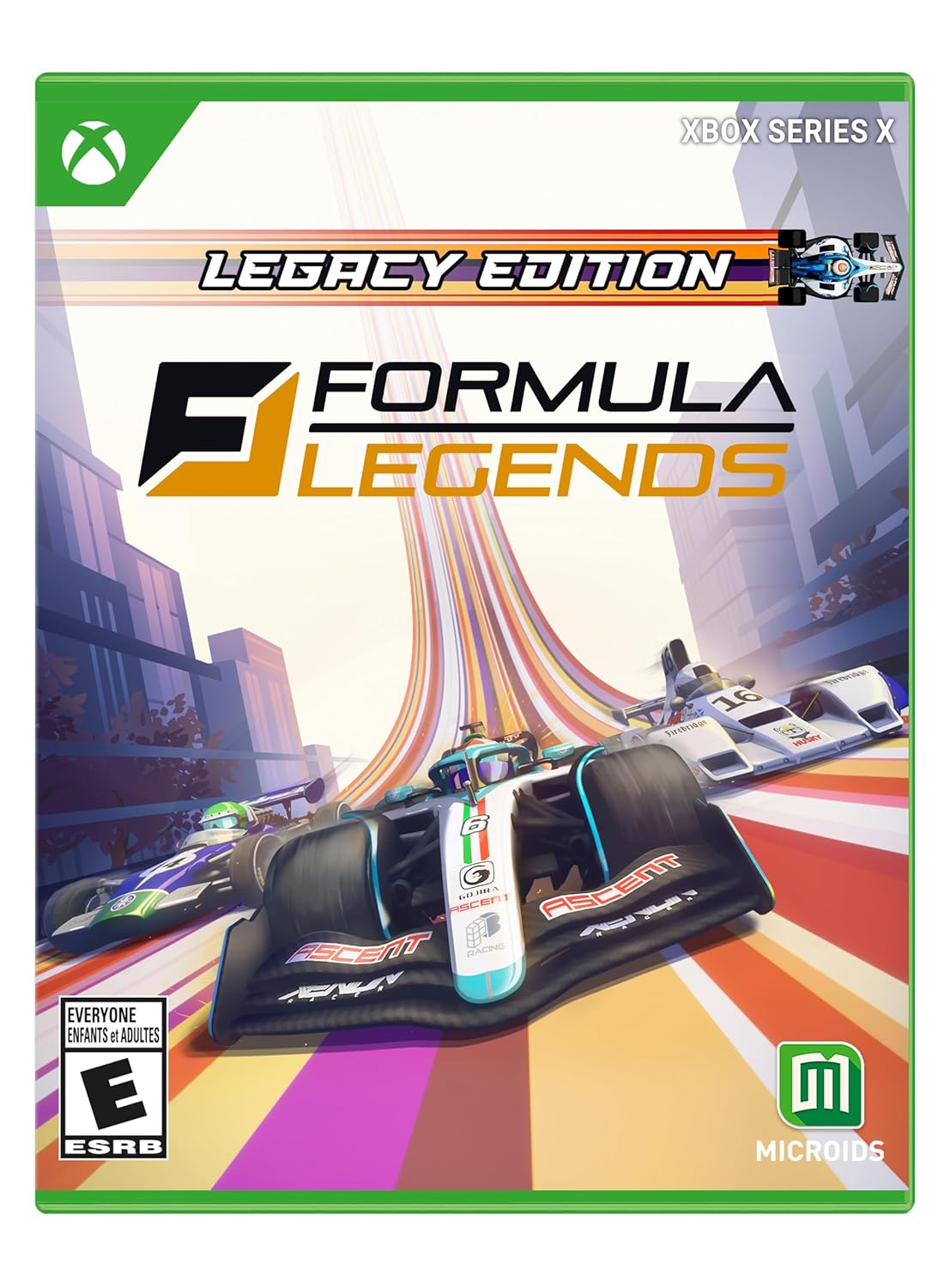 Formula Legends Legacy Edition - Xbox Series X game cover with racing cars and vibrant track visuals.