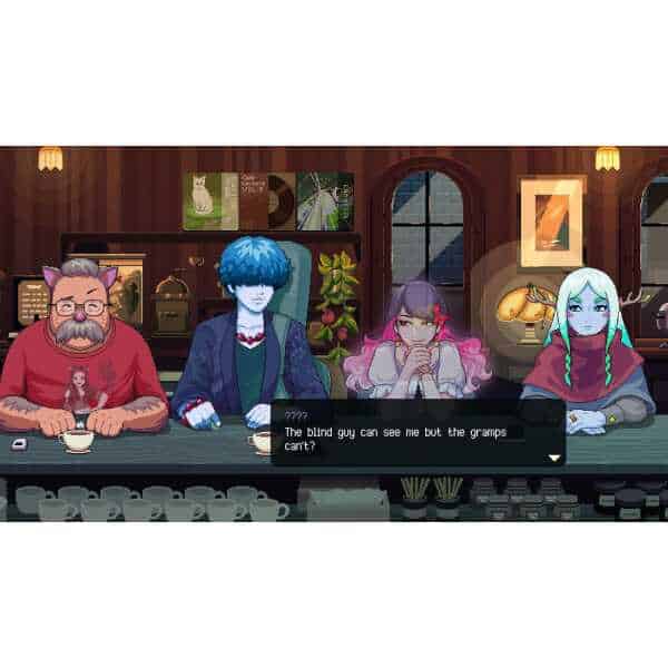 Anime-style characters in a cozy coffee shop setting from Coffee Talk Tokyo.