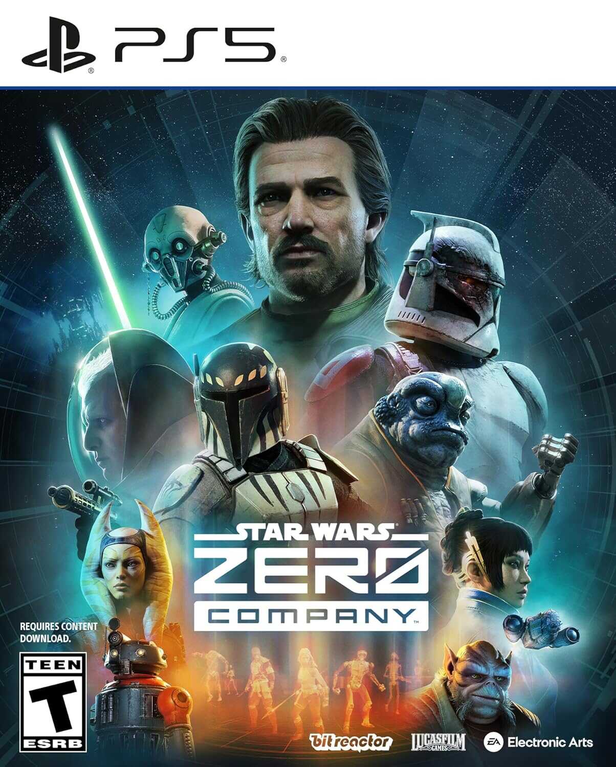 Star Wars Zero Company game cover with characters and logo.
