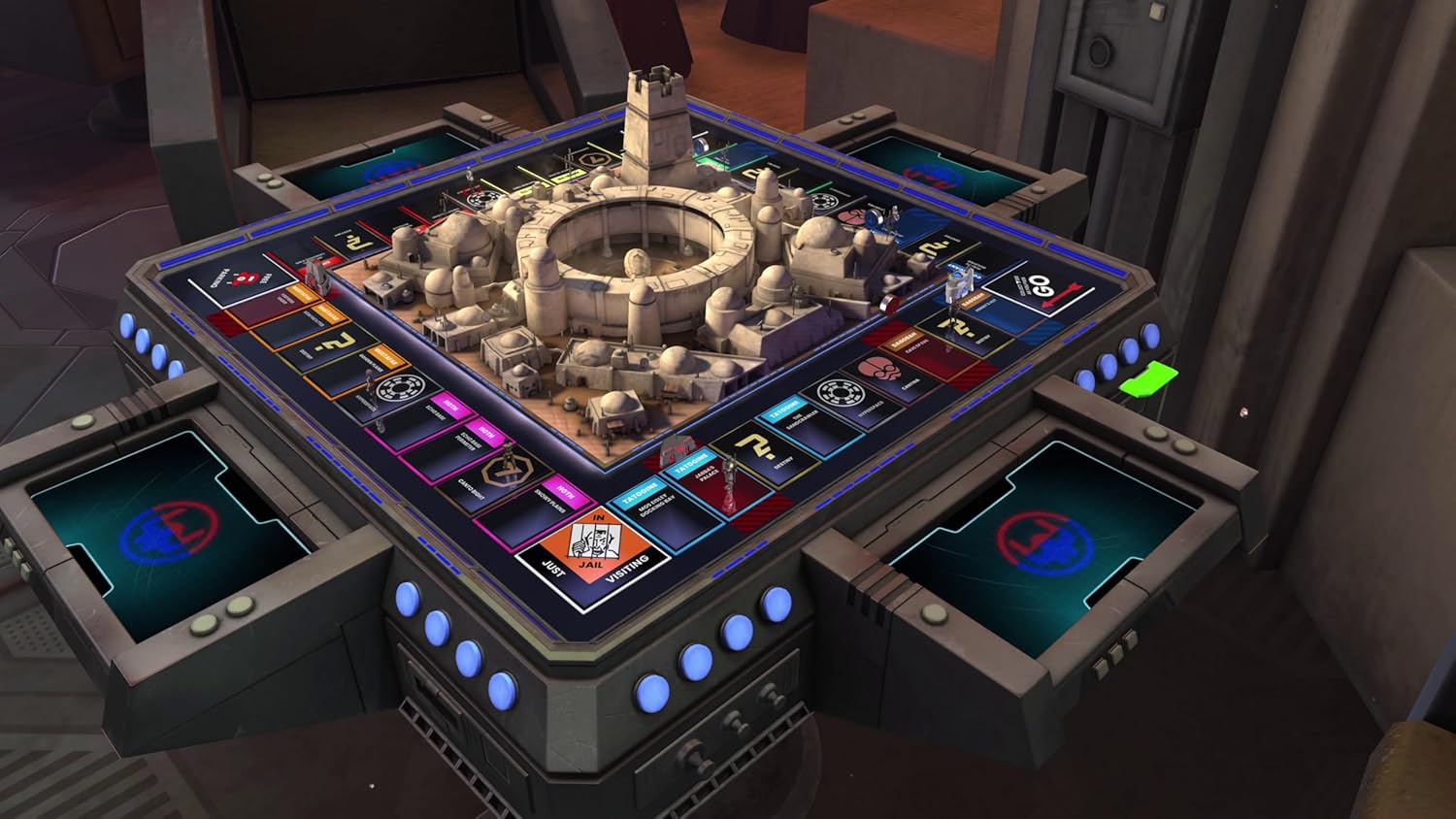 Modern Monopoly board game with electronic banking and digital features.