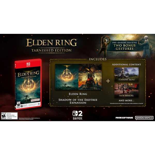 Elden Ring Tarnished Edition game box with Shadow of the Erdtree expansion.