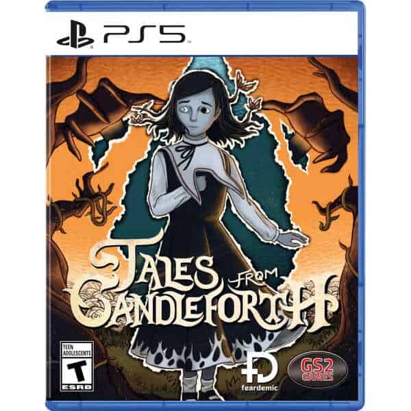 Tales From Candleforth game cover with a girl in a dark dress and spooky background.