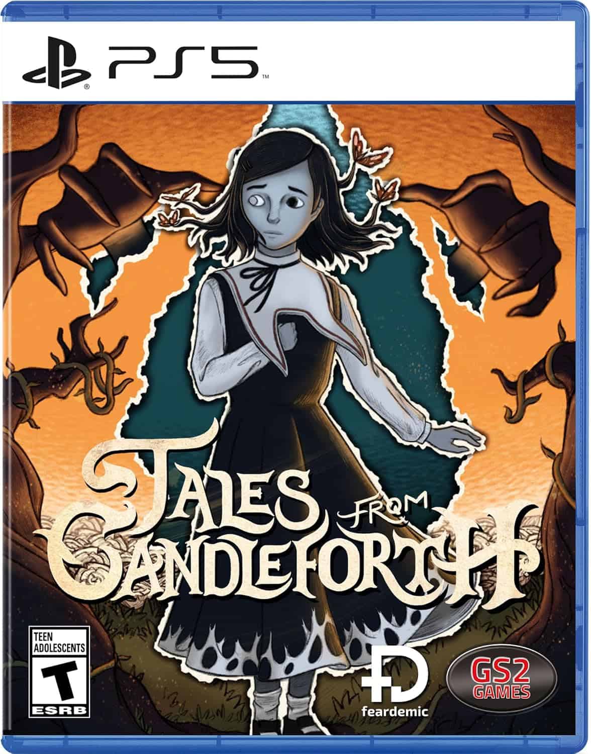 Tales From Candleforth game cover with a girl in a dark dress and spooky background.