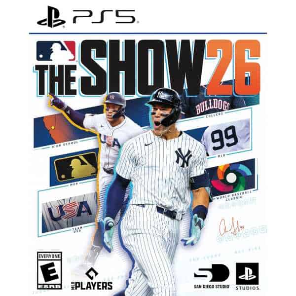 MLB The Show 26 cover featuring New York Yankees players in action.