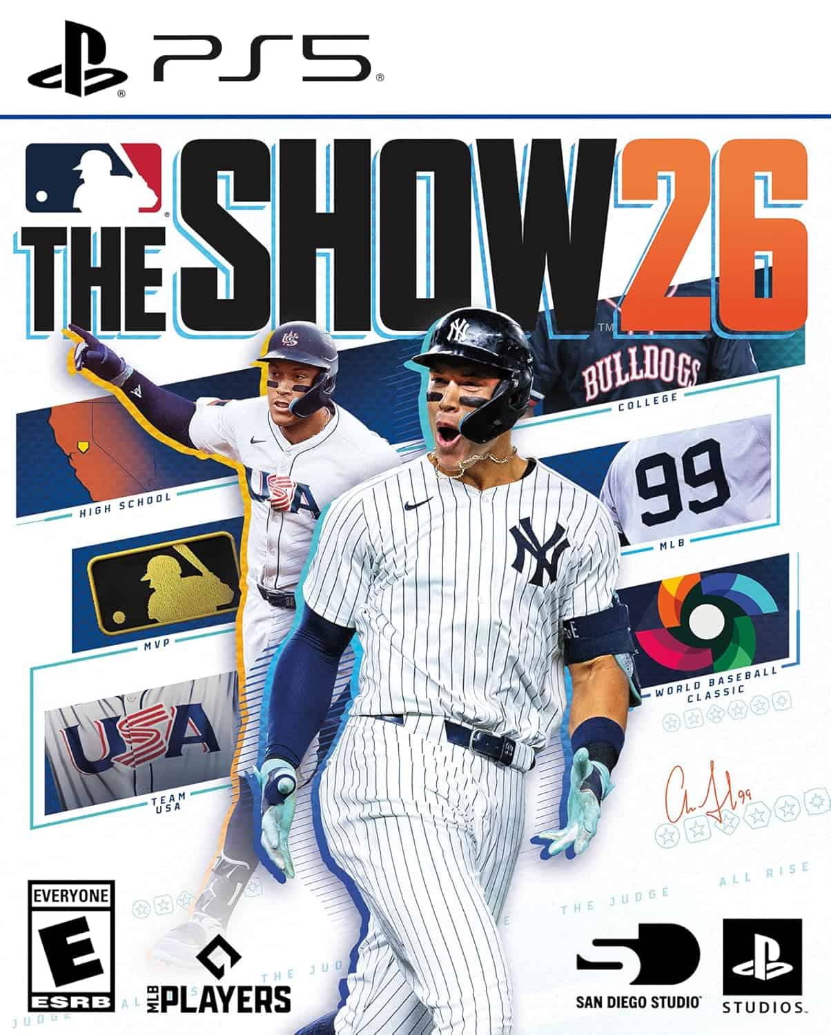 MLB The Show 26 cover featuring New York Yankees players in action.