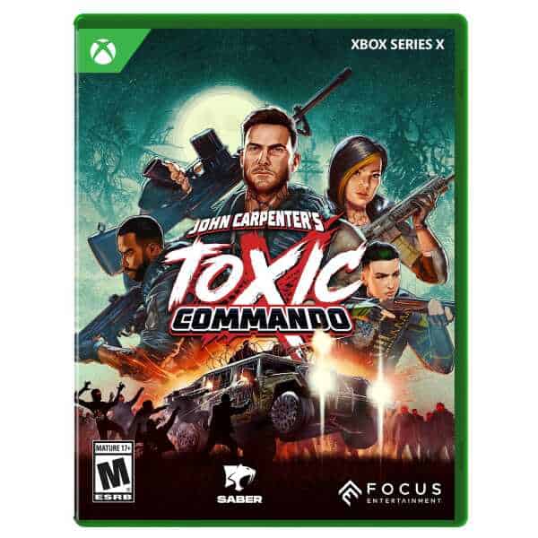 Action-packed cover of John Carpenter's Toxic Commando for Xbox Series X.