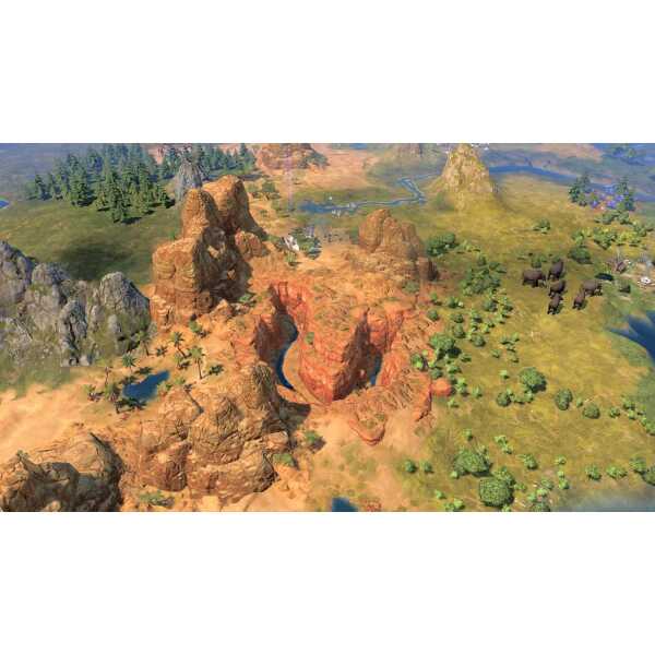 Landscape from Sid Meier's Civilization® VII showing diverse terrain features.