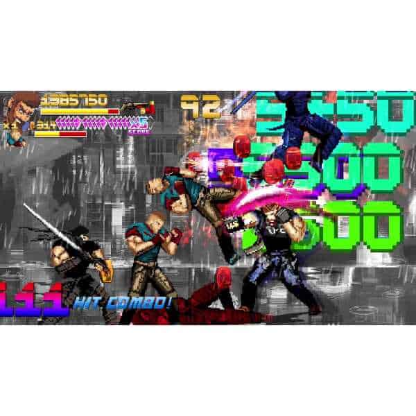 Fallen City Brawl game scene with characters fighting in urban environment.
