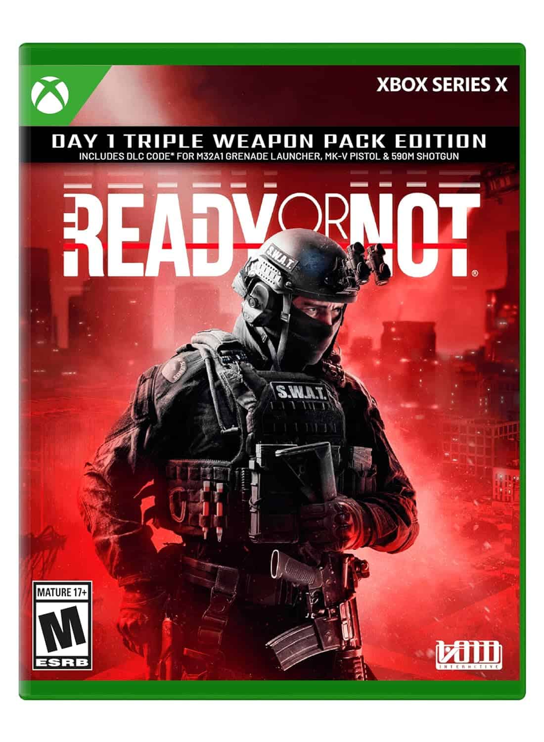 Ready or Not Day 1 Edition Xbox Series X game cover.