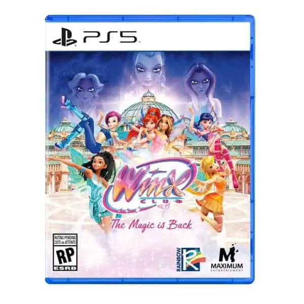 Winx Club game cover for PS5 featuring fairy characters and magical setting.