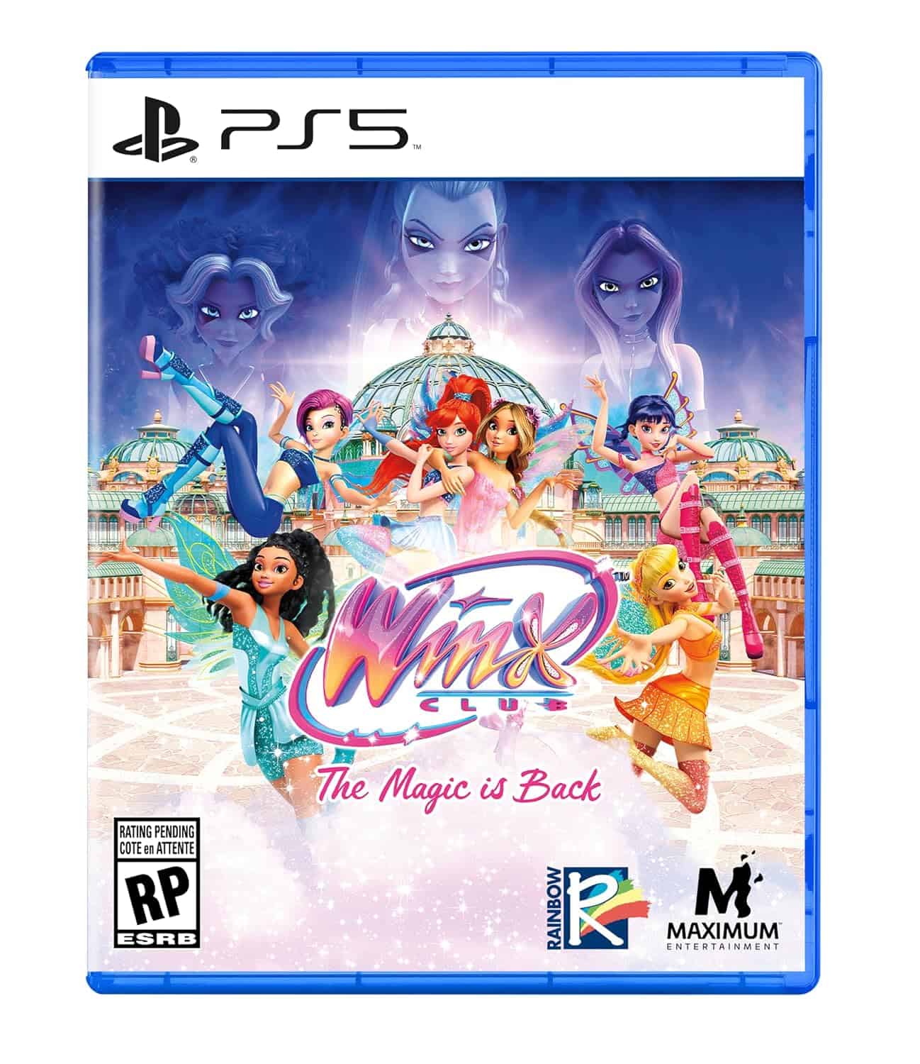 Winx Club game cover for PS5 featuring fairy characters and magical setting.