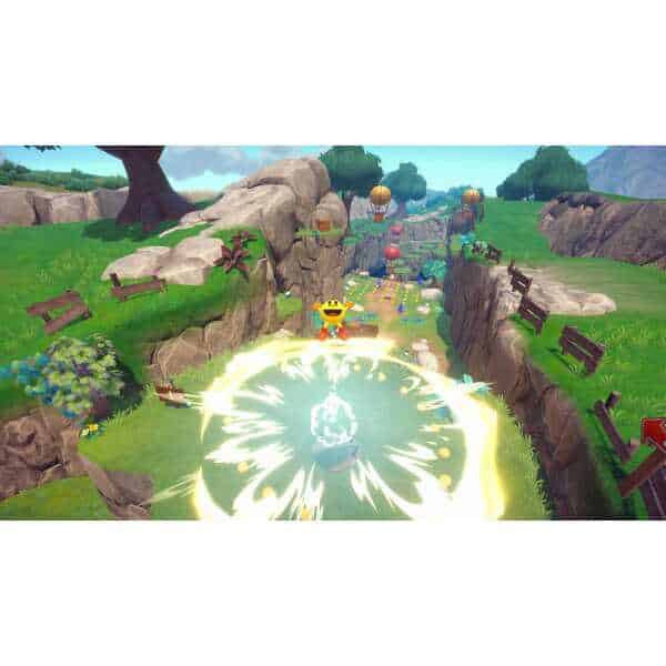 PAC-MAN WORLD 2 Re-PAC action with Pac-Man in vibrant outdoor environment.