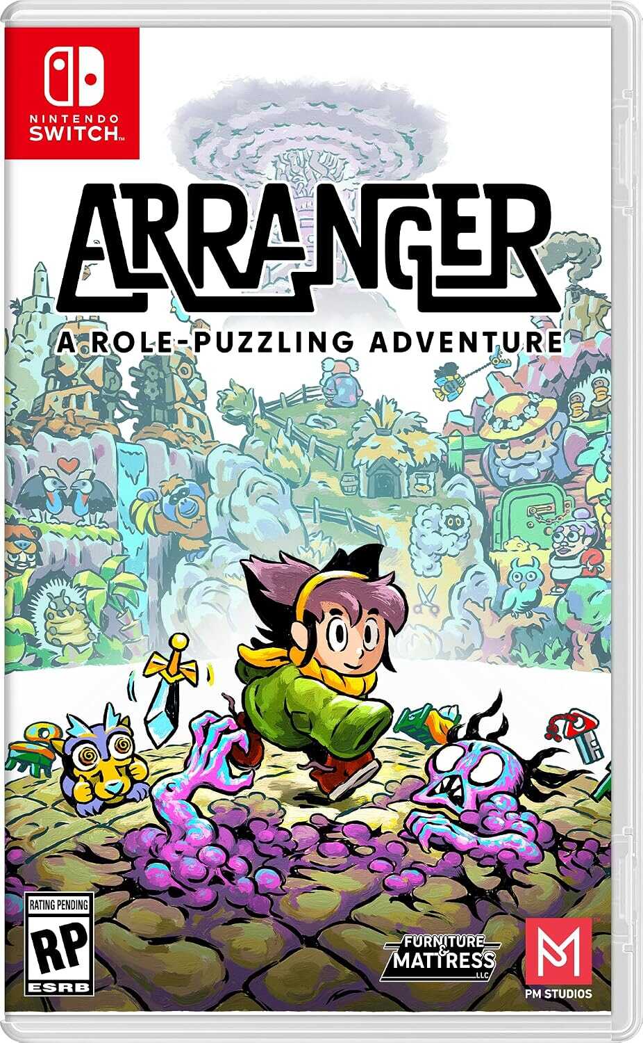 Colorful game cover for Arranger: A Role-Puzzling Adventure on Nintendo Switch.