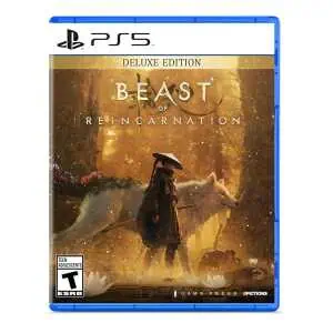 Deluxe Edition PS5 game cover for Beast of Reincarnation featuring a warrior and wolf in a mystical.