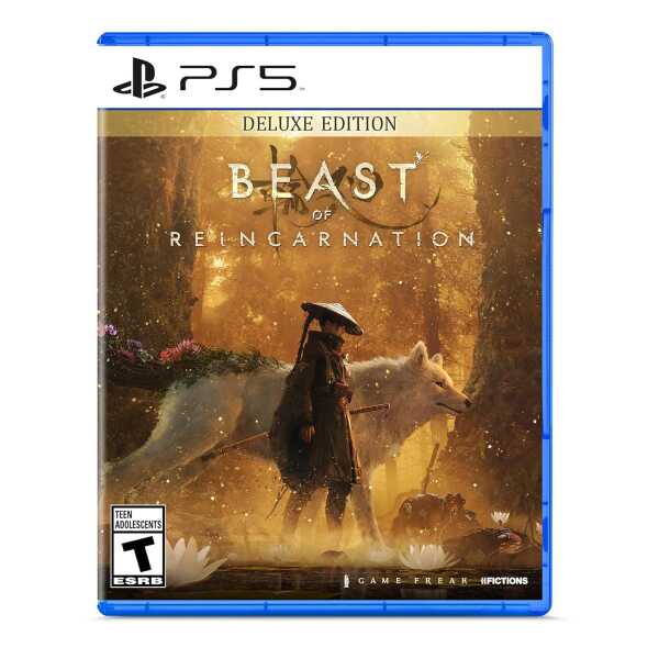 Deluxe Edition PS5 game cover for Beast of Reincarnation featuring a warrior and wolf in a mystical.