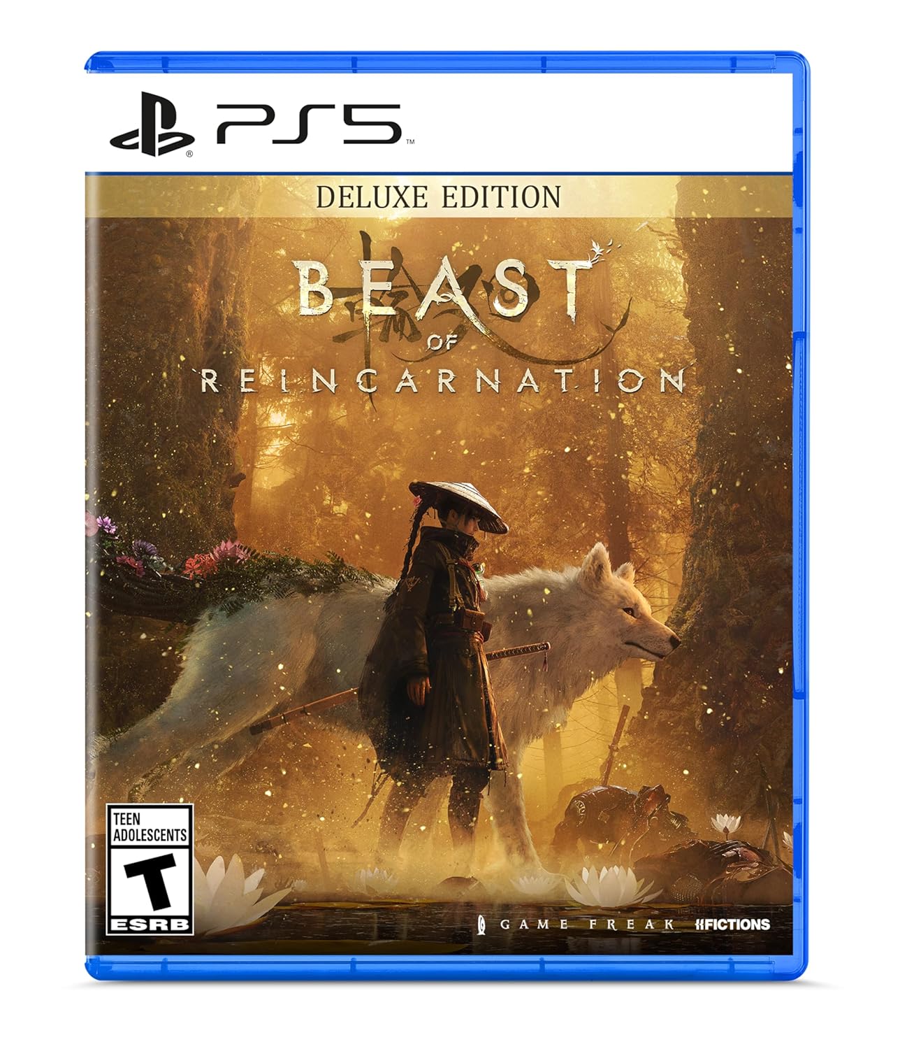 Deluxe Edition PS5 game cover for Beast of Reincarnation featuring a warrior and wolf in a mystical.