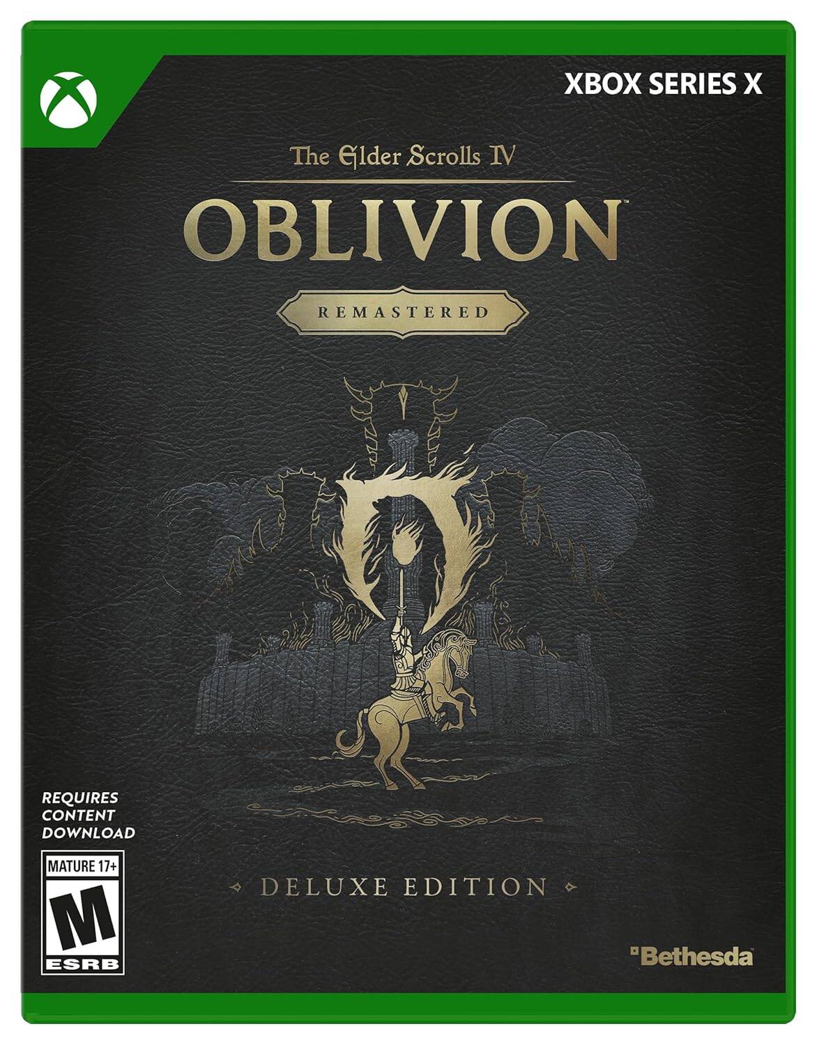 Oblivion Remastered Deluxe Edition for Xbox Series X, featuring enhanced graphics and gameplay.
