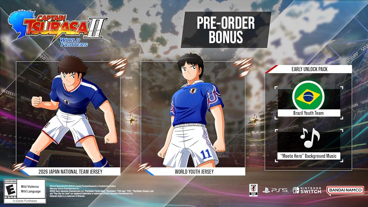 Pre-order bonus for soccer game featuring Brazil Youth Team and World Youth Jersey.