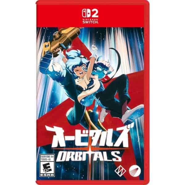 Nintendo Switch game cover for Orbitals featuring anime-style characters in space.