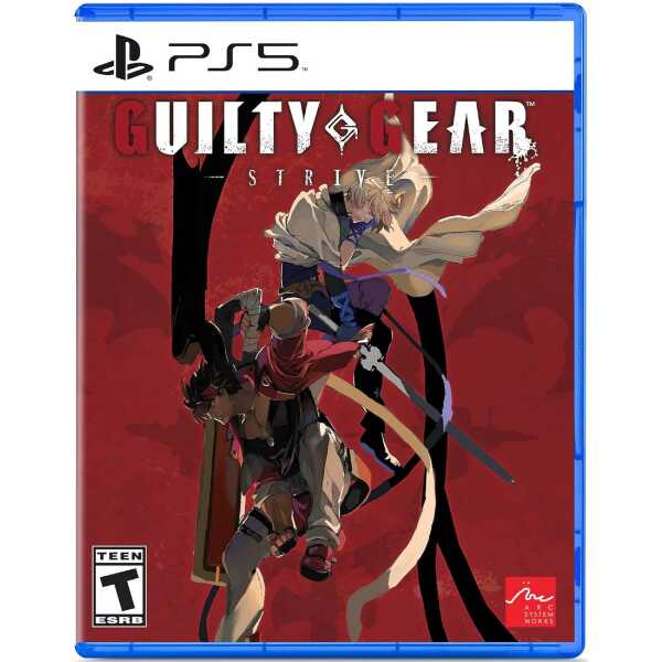 Guilty Gear Strive PS5 game cover featuring dynamic characters in combat pose.
