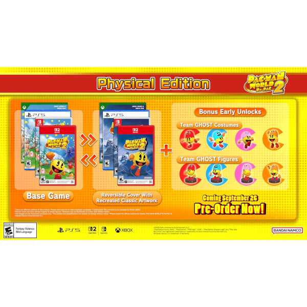 Reversible cover with classic artwork for PAC-MAN WORLD 2 Re-PAC.