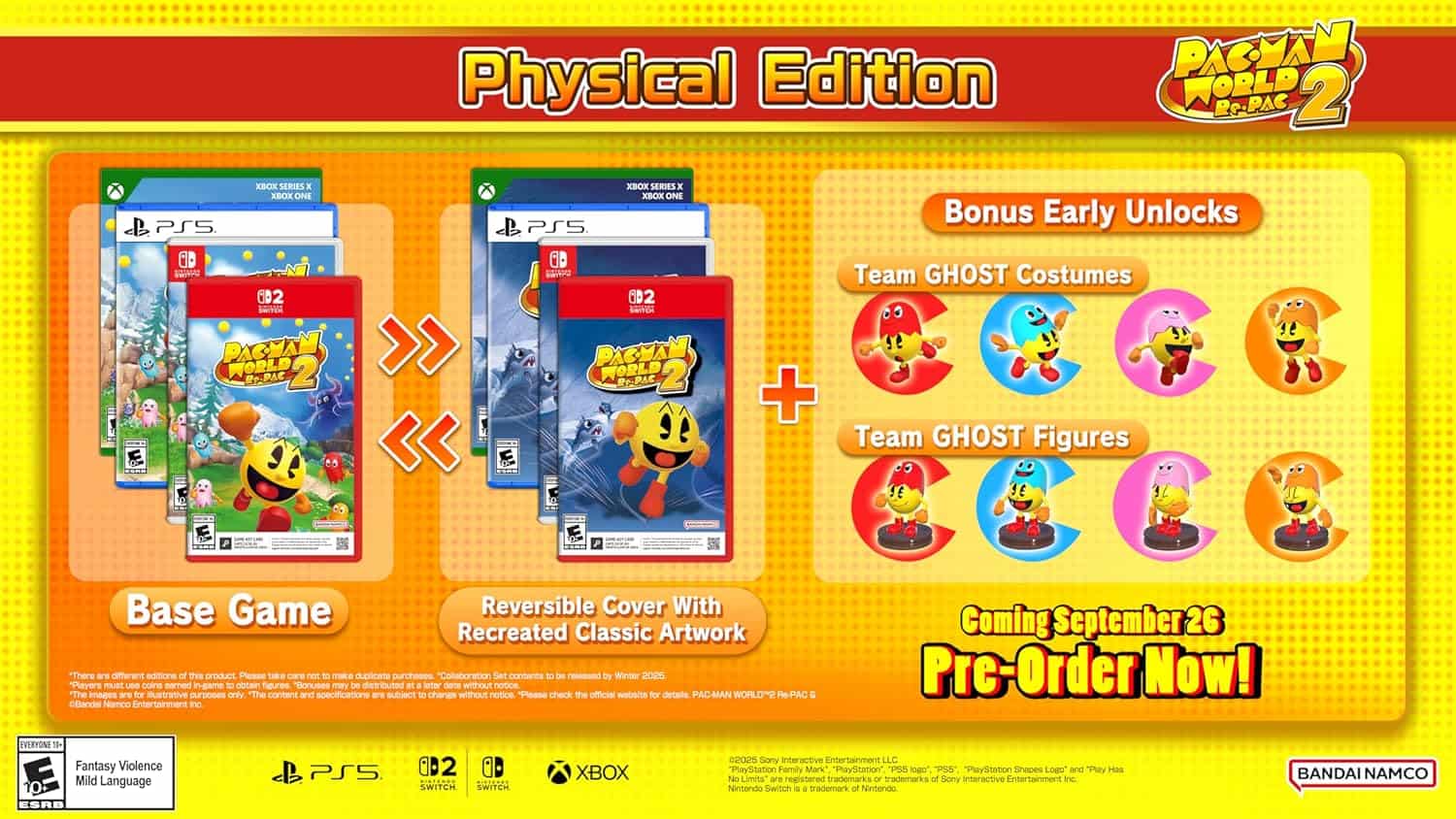 Reversible cover with classic artwork for PAC-MAN WORLD 2 Re-PAC.