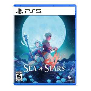 Sea of Stars game cover featuring fantasy characters under a full moon.