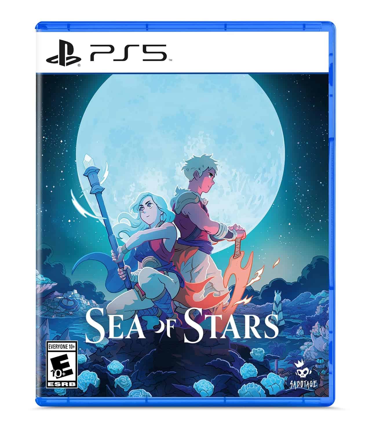 Sea of Stars game cover featuring fantasy characters under a full moon.