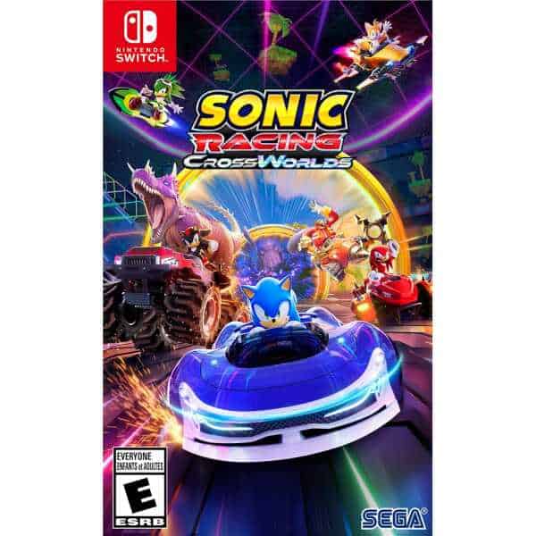 CrossWorlds game cover with Sonic and friends racing in vibrant, futuristic tracks.