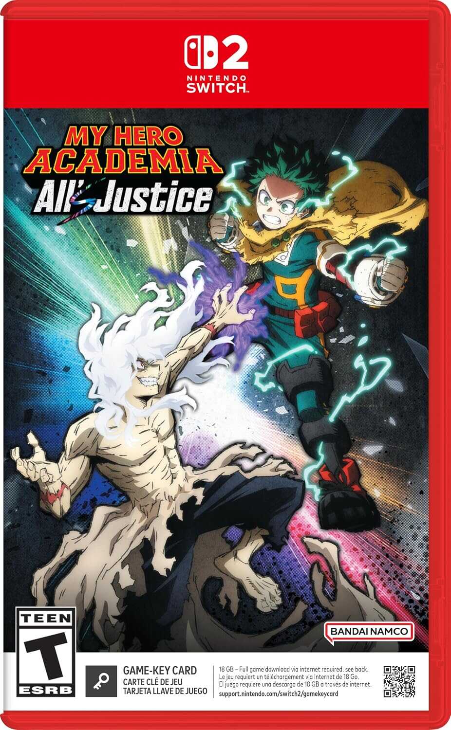 Nintendo Switch game cover for My Hero Academia: All Might's Justice.