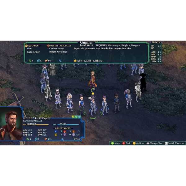 Fantasy RPG game scene with characters and game interface elements.