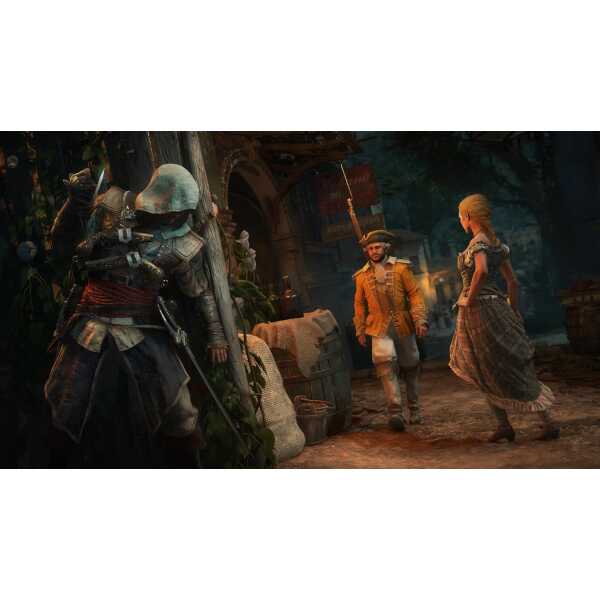 Historical costume characters from Gameware in a detailed outdoor setting.
