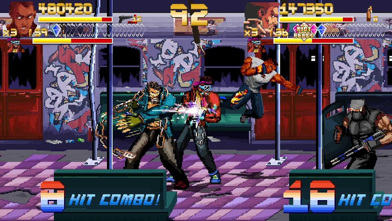 Gameplay screenshot from Fallen City Brawl showing combat action.