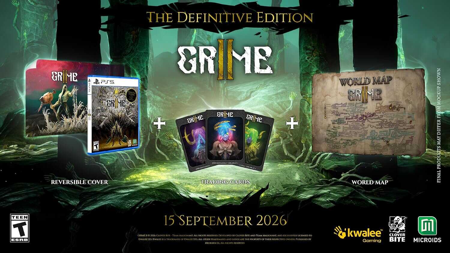 Definitive Edition game bundle with cover, cards, and world map.