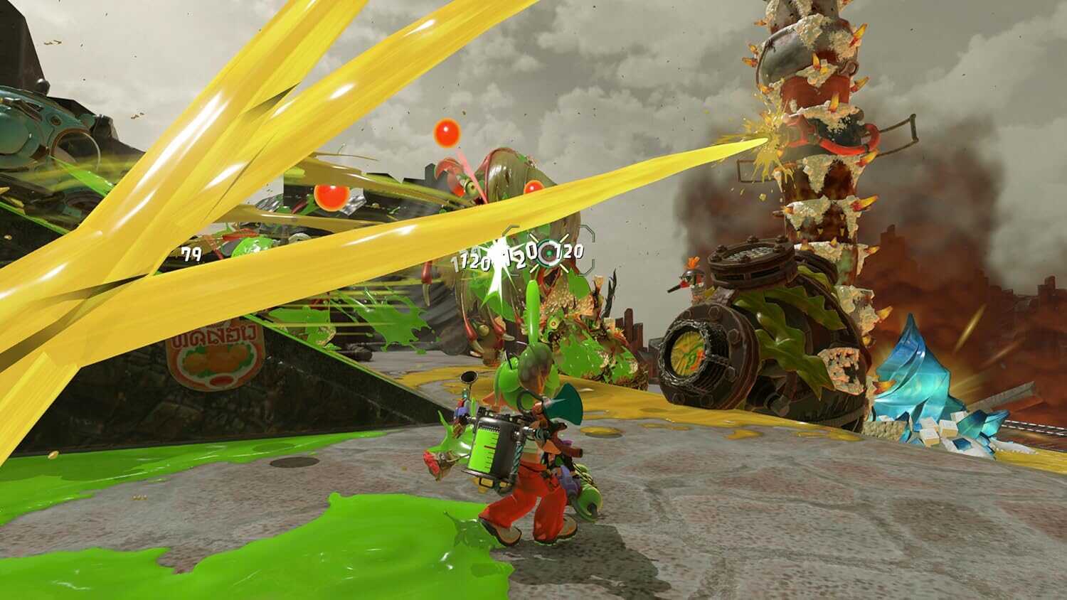 Intense Splatoon Raiders battle with ink and chaos in a vibrant, action-packed scene.