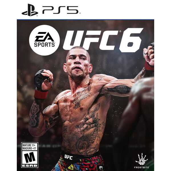 UFC 6 PlayStation 5 game cover featuring a fighter in a match.