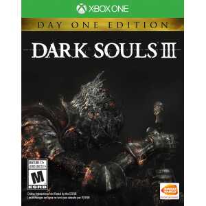 Dark Souls III Xbox One game cover featuring a knight in armor.