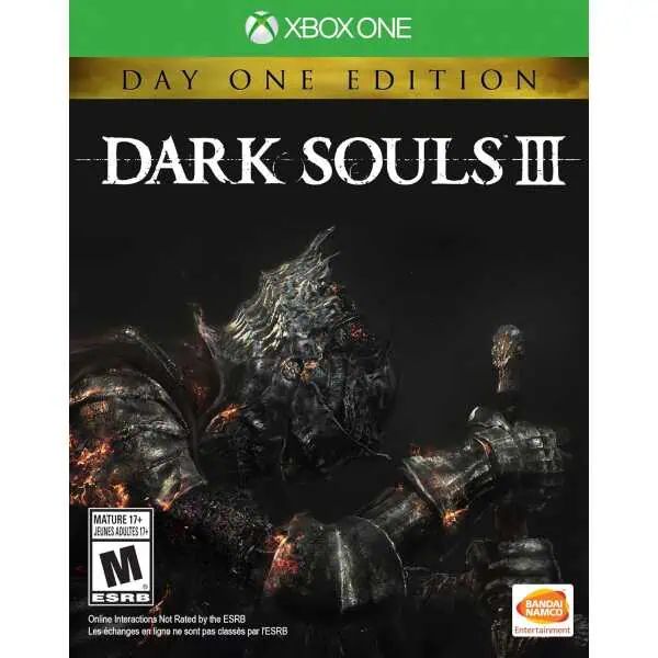 Dark Souls III Xbox One game cover featuring a knight in armor.