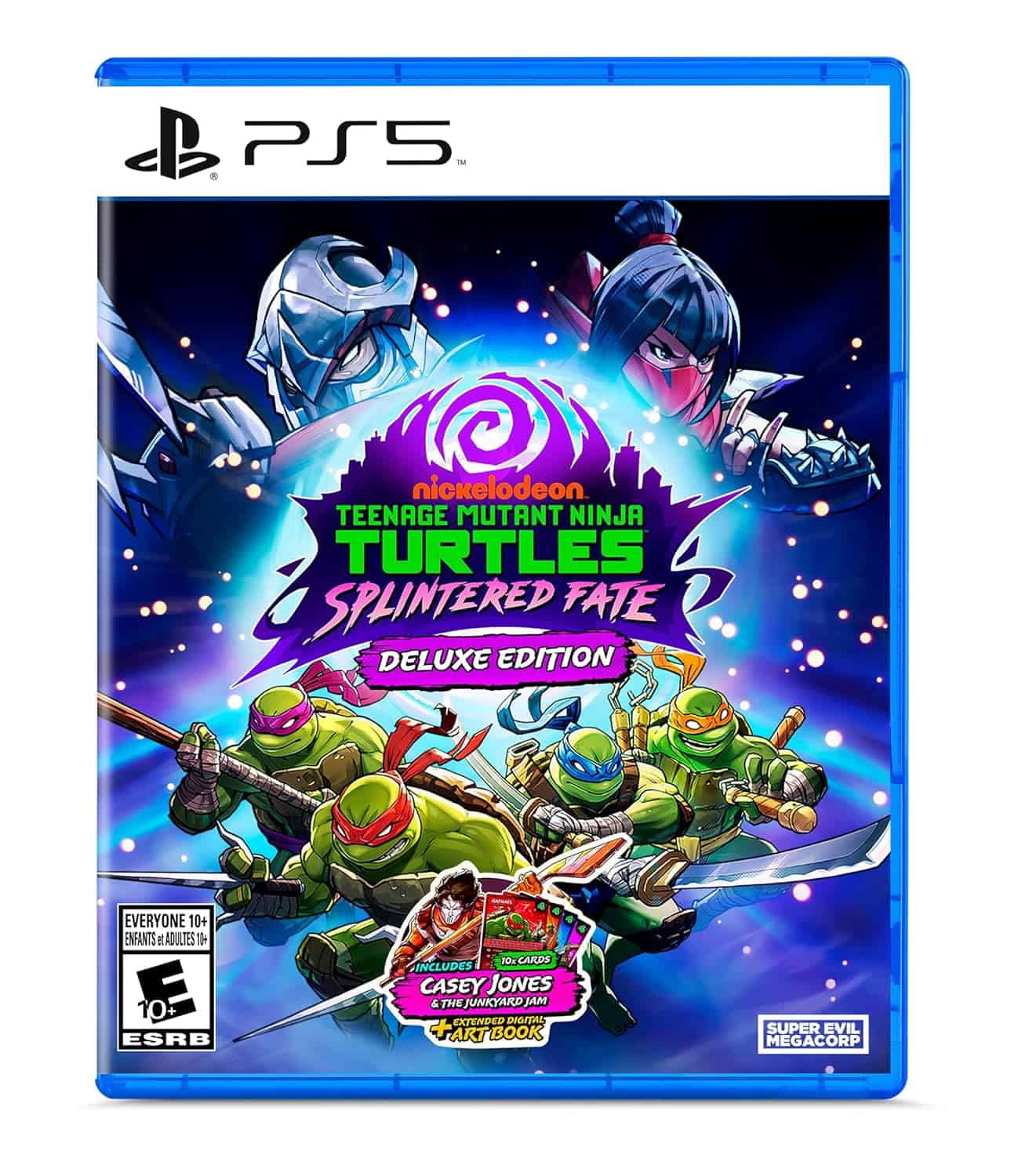 Teenage Mutant Ninja Turtles: Splintered Fate PS5 game cover with turtles and splinter character.