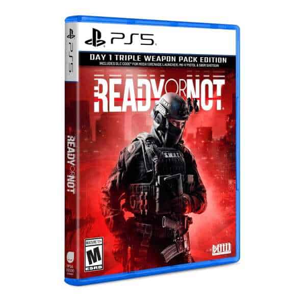 Ready or Not Day 1 Edition PS5 game with tactical SWAT gear.