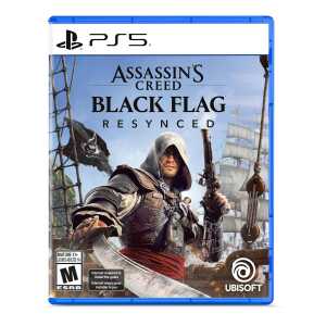Assassin's Creed Black Flag Resynced PS5 game cover with pirate character and ship background.