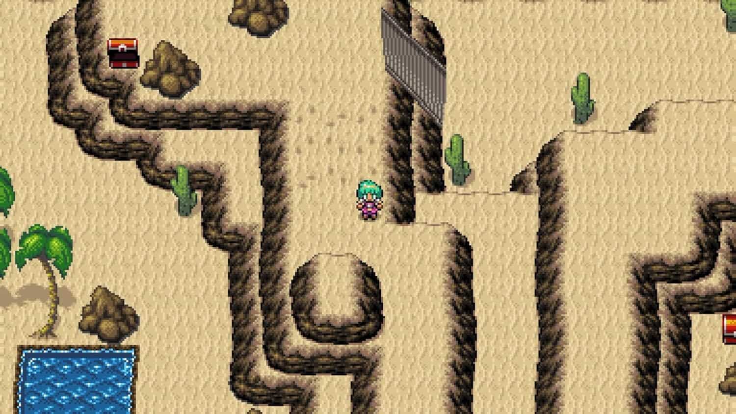 Pixel art desert scene from Starlight Legacy game by Gameware.