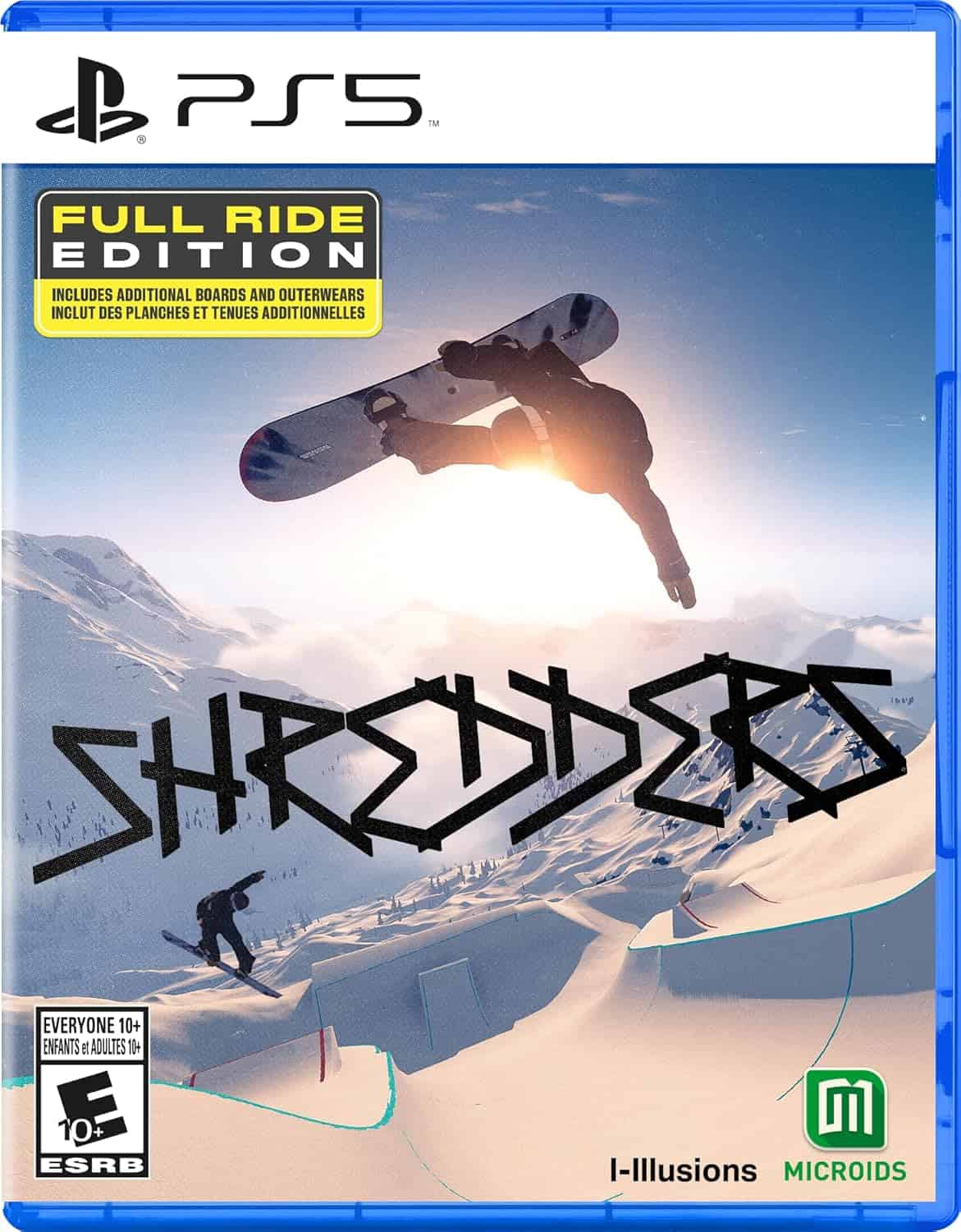 Snowboarding game Shredders for PS5 with full ride edition features.